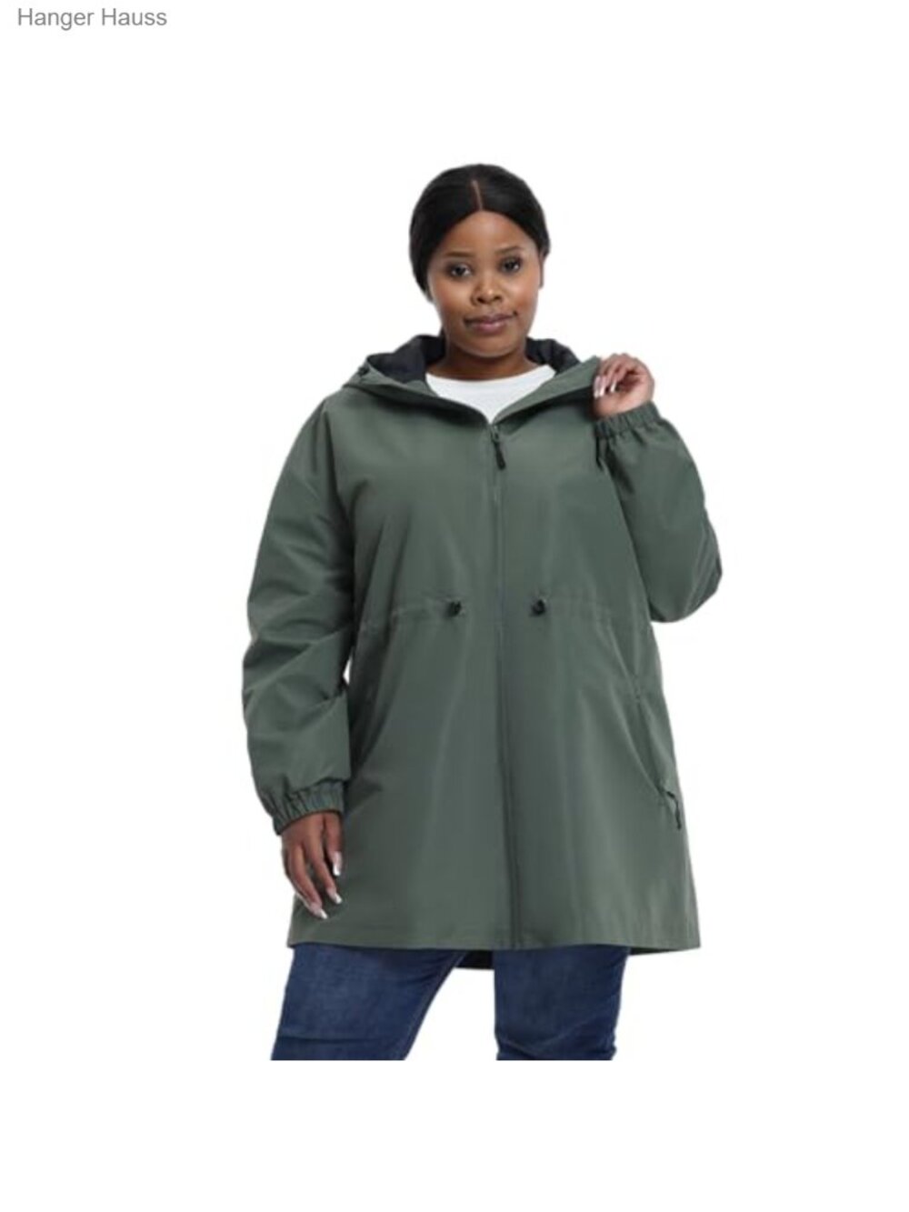 Plus Size Lightweight Windproof Water-Resistant Jacket with Hood for Hiking